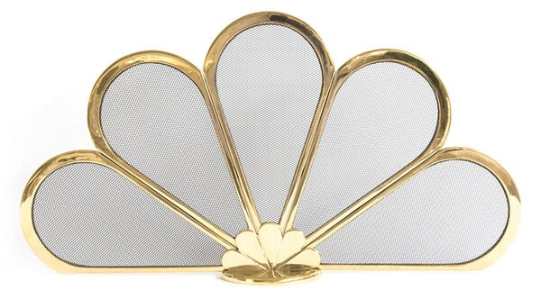 Parascintille in Ottone dorato a forma di Ruota del PAVONE DAISY Dimensioni 76x113,5x h 41 cm - Peso 3,90 lavorazione artigianale colore oro