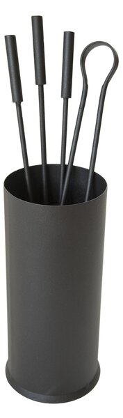 Set di accessori camino in Cilindro Ferro Battuto STYLE CHROME 16,5 x h58 cm - 4,5 kg colore NERO lavorazione artigianale in stile classico made In Italy 100x100