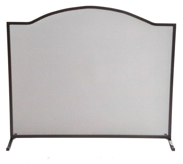 Parascintille in ferro Battuto telaio dal profilo ondeggiante TRENTO 60 Dimensioni 60x15x h 51 cm - Peso 2,2 lavorazione artigianale colore ruggine