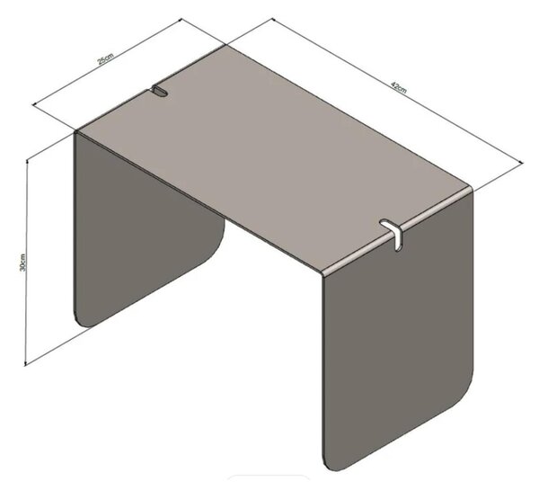 Sidetable in metallo DOUBLE 40 , Dimensioni 30x38xh 40 cm che pu� essere utilizzato sia come tavolino di servizio lato divano sia come semplice comodino Rosso terracotta