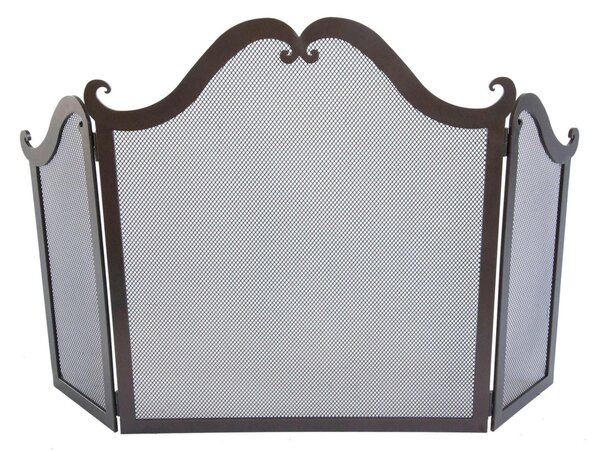 Parascintille in ferro Battuto tre pannelli RUSH ART Dimensioni 88 x1,5 x 53 cm - Peso 5,0 lavorazione artigianale colore Ruggine