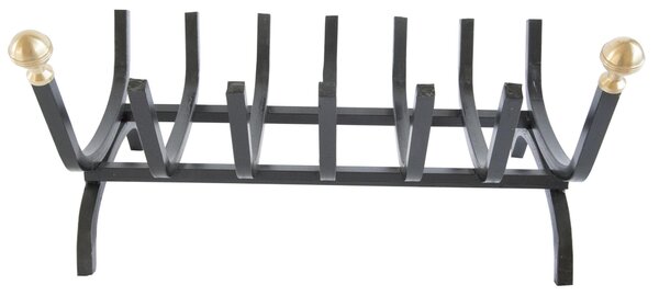 Griglia brucialegna in Ferro Battuto Massiccio Realizzato in solide barre forgiate da 16x16 mm Dimensioni 50x35x h30 cm - 10,5 kg colore NERO