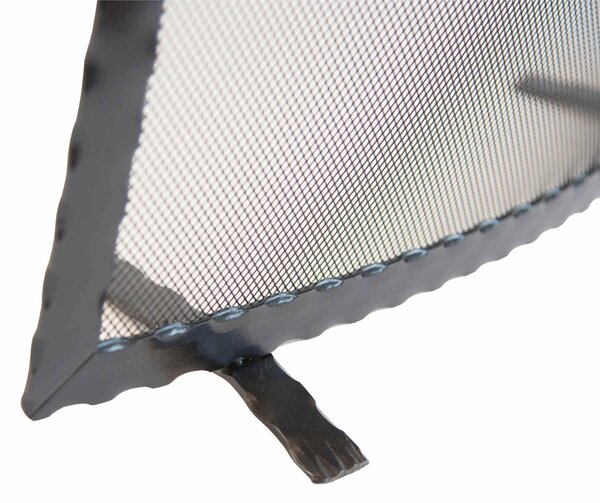 Parascintille CURVO in ferro Battuto Martellato Dimensioni 68.5 x19x h47 cm - Peso 2,8 lavorazione artigianale Antica con piedini colore Nero