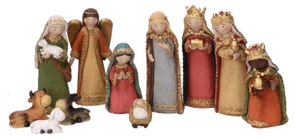 Natività resina set 11pz cm xh13