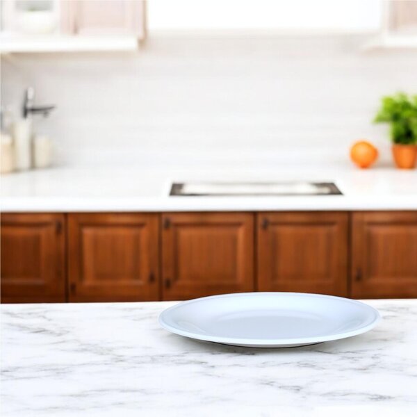 Piatto Frutta in Melamina set 6 pezzi CLASSIC diametro 19x19xh 2 cm -150 Grammi prodotto infrangibile lavabile in Lavastoviglie Colore bianco