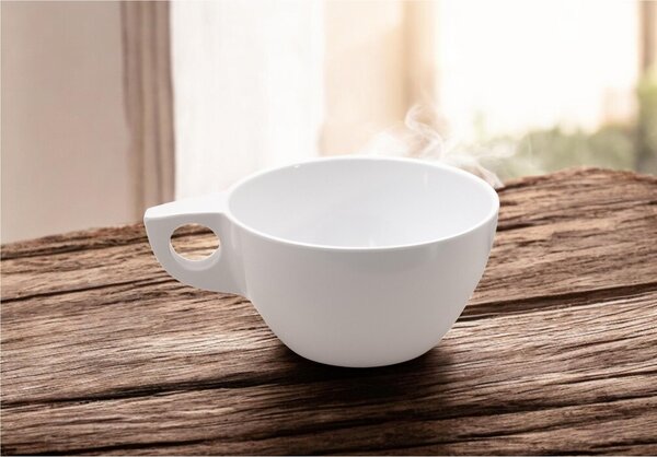 Tazza in melamina da the e/o Latte manico, SET 4 PEZZI leggera e robusta Diametro 15x11,9x h6,5 cm capacit� 400 ml Colore Bianco