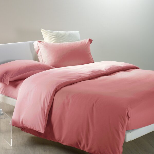 Completo Copripiumino In Microfibra Modern Piazza E Mezza Modern Tinta Unita Rose Pink Caleffi