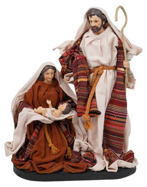 Natività Giuseppe Maria e Gesù Bambino H33 cm in Resina