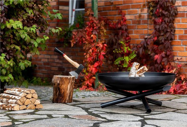 Braciere di Alta qualit� INDIANA 60 Prodotto a mano Dimensione 60x h 36 cm - peso 9,5 kg spessore 2 mm colore nero