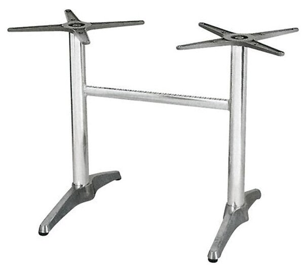 Base per Tavolo Rettangolare da Giardino con Piede a 2 Razze in Alluminio Silver
