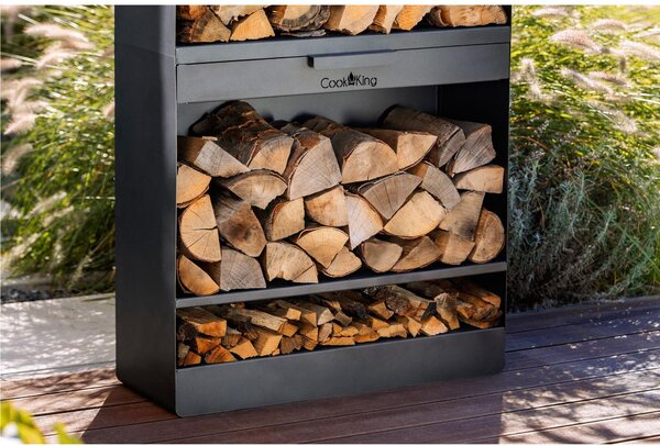 Il porta legna da ardere quattro ripiani in Acciaio Grezzo molto stabile, VENTO Dimensioni 40x30X h 120 cm - peso 36 kg prodotto � realizzato in profili in acciaio verniciati a polvere