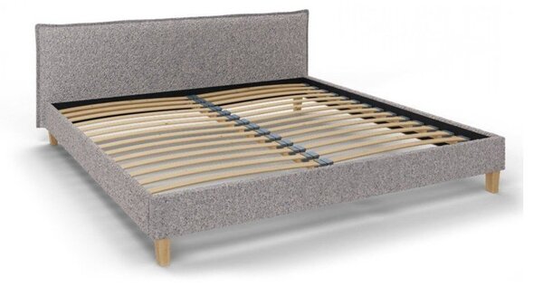 Letto matrimoniale imbottito grigio con griglia 200x200 cm Tina - Ropez