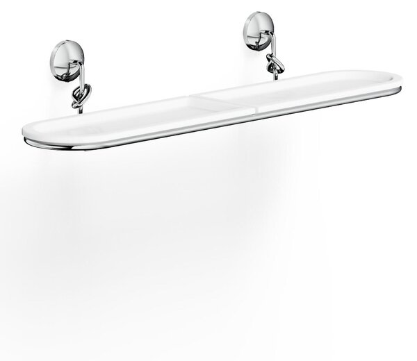 Mensola da bagno sospesa in Ottone Collezione RETRO' Dimensione 61x15x h 10 cm uno stile vintage FINITURA CROMO