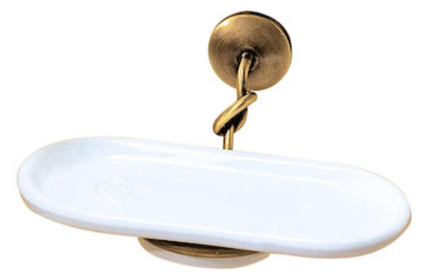 Portasapone Doppio da bagno sospeso in Ottone Collezione RETRO' Dimensione 22x14x h 11,5 cm finitura bronzo