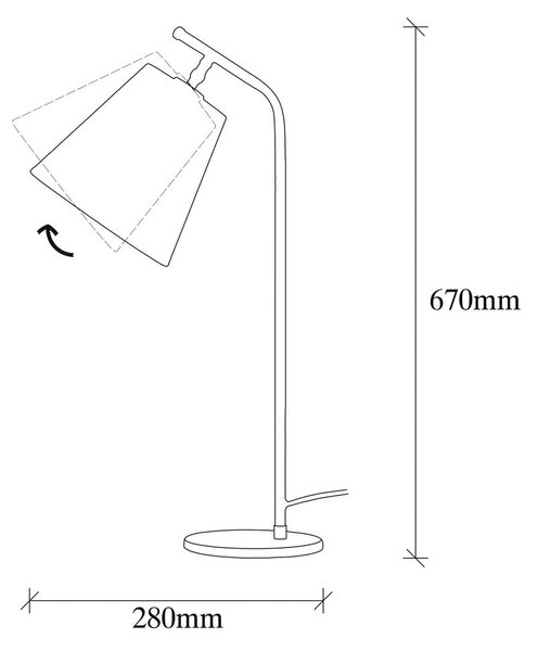 Lampada da tavolo nera con paralume in tessuto (altezza totale 67 cm) Salihini – Opviq lights