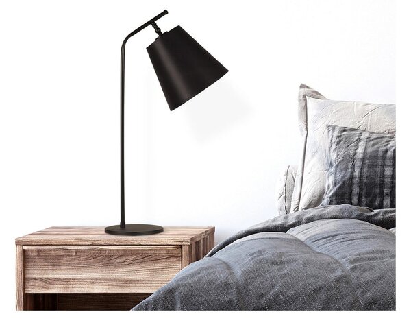 Lampada da tavolo nera con paralume in tessuto (altezza totale 67 cm) Salihini – Opviq lights