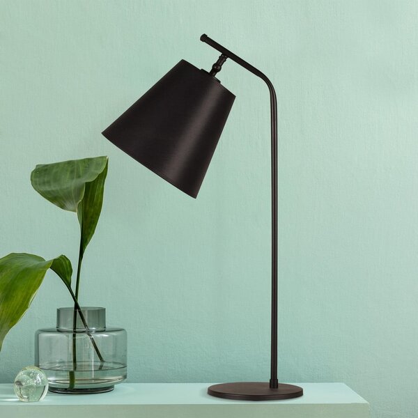 Lampada da tavolo nera con paralume in tessuto (altezza totale 67 cm) Salihini – Opviq lights