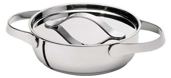 Tegame con coperchio, AL DENTE diametro 24xh9,5 cm ad induzione, in acciaio 18.10, lavabile in lavastoviglie