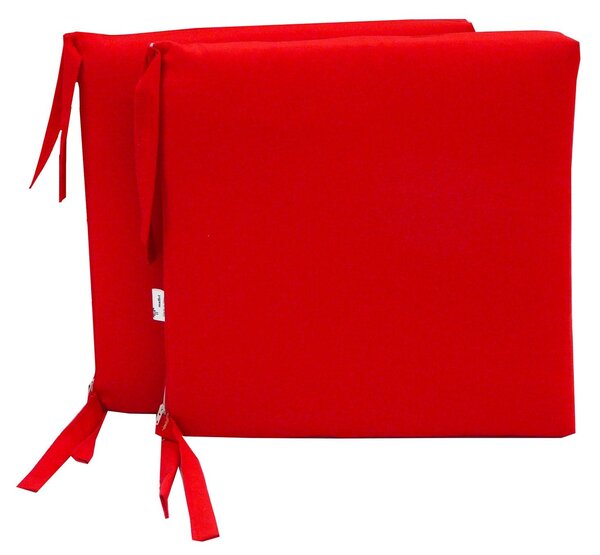 Set 2 Cuscini per Sedia da Giardino 40x40x5 cm in Poliacrilico Allegro Rosso