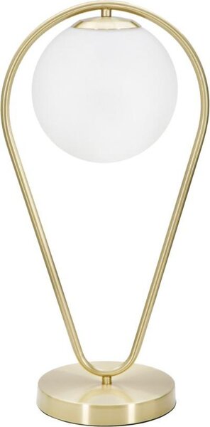 Lampada da Tavolo Glamy Drop 25x18x50 cm in Ferro e Vetro Oro e Bianco