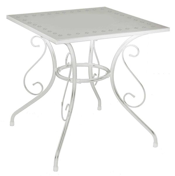 Tavolo da Giardino 70x70xh72 cm in Metallo New Old Bianco