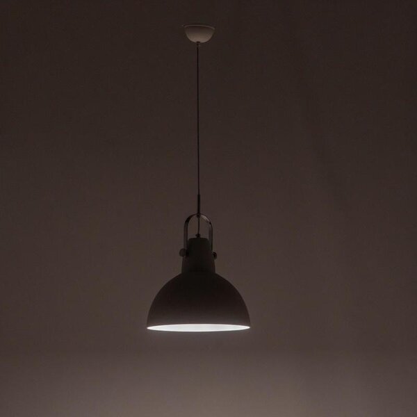 Lampada a Sospensione 38x38xH165 cm in Metallo Kande Paralume bianco opaco