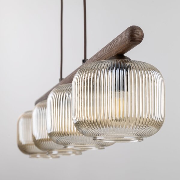 Lampadario a sospensione con cavo SALVIA 4xE14/10W/230V marrone/marrone fumé