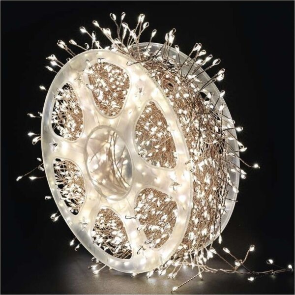 Catena luminosa LED da esterno 960 LED/8 funzioni 9,6 m IP44 bianco caldo