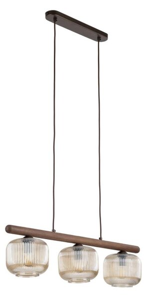 Lampadario a cavo SALVIA 3xE14/10W/230V marrone/marrone fumé