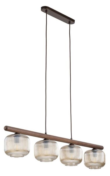 Lampadario a sospensione con cavo SALVIA 4xE14/10W/230V marrone/marrone fumé