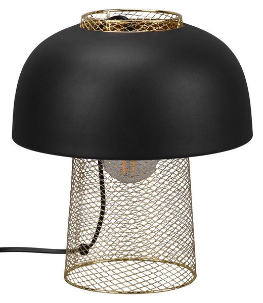 Lampada da Tavolo da Interno Attacco E27 in Metallo Nero Opaco