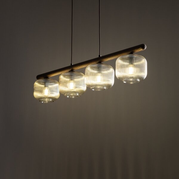 Lampadario a sospensione con cavo SALVIA 4xE14/10W/230V marrone/marrone fumé