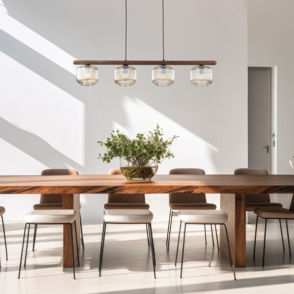 Lampadario a sospensione con cavo SALVIA 4xE14/10W/230V marrone/marrone fumé