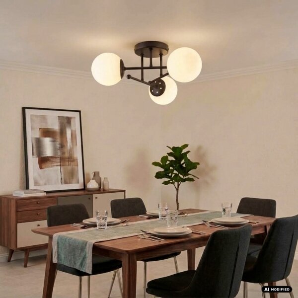 Lampadario a plafone MALENA 3xE14/5W/230V marrone/bianco