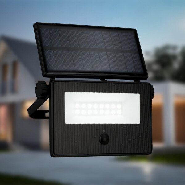 Brilo - Proiettore solare LED con sensore LED/5W/5,5V IP54 1200 mAh