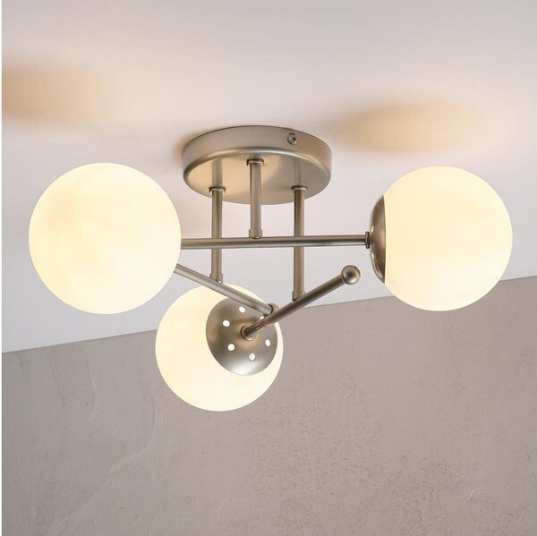 Lampadario a plafone MALENA 3xE14/5W/230V cromo opaco/bianco