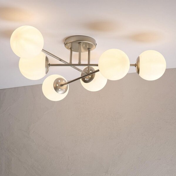 Lampadario a soffitto MALENA 6xE14/5W/230V cromo opaco/bianco