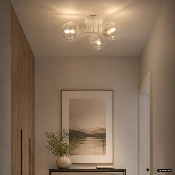 Lampadario a plafone MALENA 3xE14/5W/230V bianco/trasparente