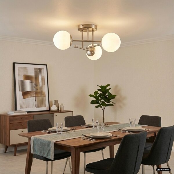 Lampadario a plafone MALENA 3xE14/5W/230V cromo opaco/bianco