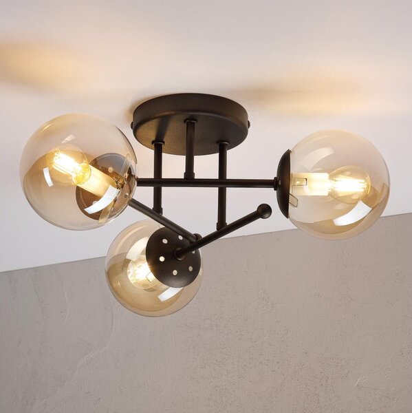 Lampadario a soffitto MALENA 3xE14/5W/230V marrone/beige fumé