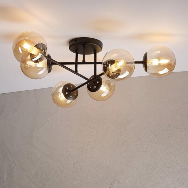 Lampadario da soffitto MALENA 6xE14/5W/230V marrone/beige fumé