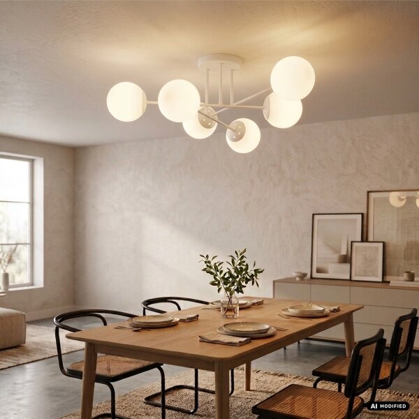 Lampadario a plafone MALENA 6xE14/5W/230V bianco