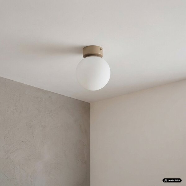 Plafoniera ELIAS 1xE14/5W/230V, diam. 13 cm, beige/bianco