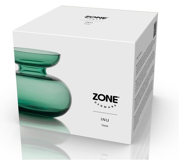 Vaso in vetro verde fatto a mano (altezza 9 cm) Inu - Zone