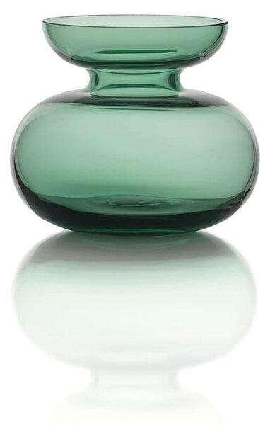 Vaso in vetro verde fatto a mano (altezza 9 cm) Inu - Zone