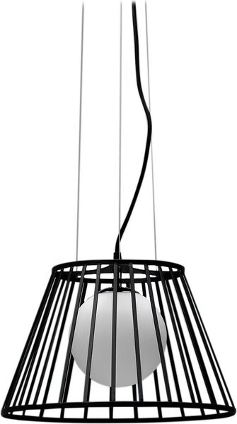 Lampada a Sospensione Ø20/35xH120 cm in Metallo Cage Nero