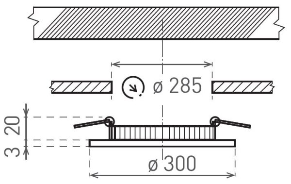 Lampada LED da incasso VEGA LED/24W/230V 2900/3900/5800K diametro 30 cm bianco