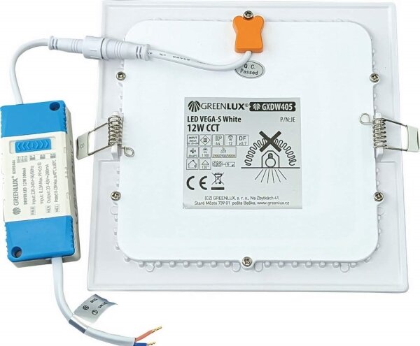Lampada LED da incasso VEGA LED/12W/230V 2900/3900/5800K 17,5x17,5 cm bianco
