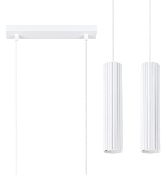 Sollux SL.1536 - Lampadario a sospensione con filo KARBON 2xGU10/10W/230V bianco
