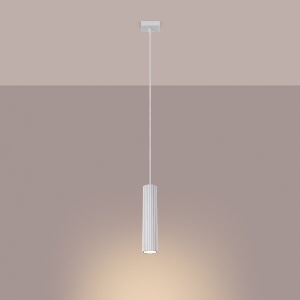 Sollux SL.1535 - Lampadario a sospensione con filo KARBON 1xGU10/10W/230V bianco
